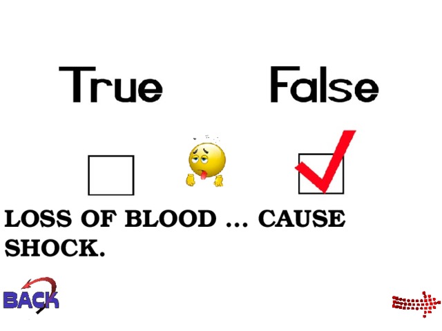 LOSS OF BLOOD … CAUSE SHOCK. 