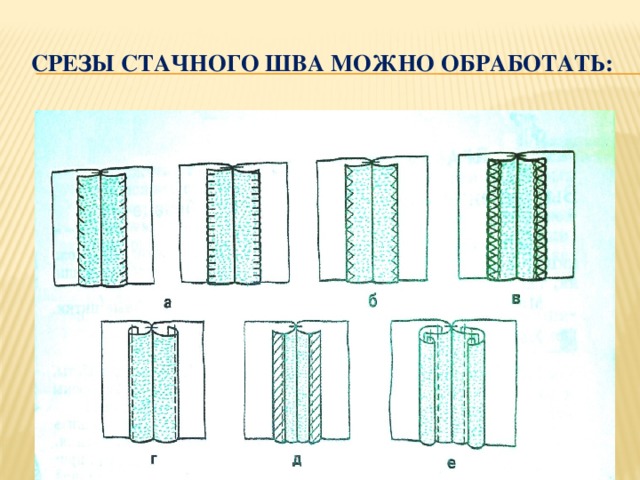 Образец стачного шва вразутюжку