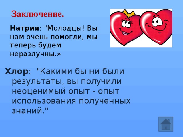 Заключение. Натрия : 