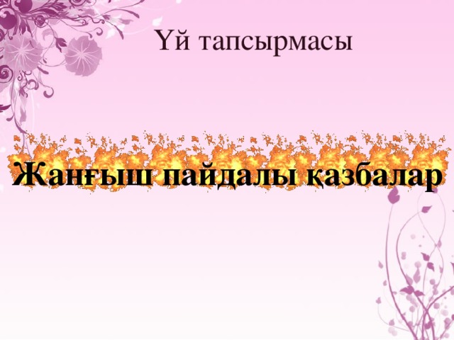 Үй тапсырмасы Жанғыш пайдалы қазбалар 