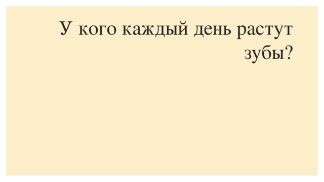 У кого каждый день растут зубы?