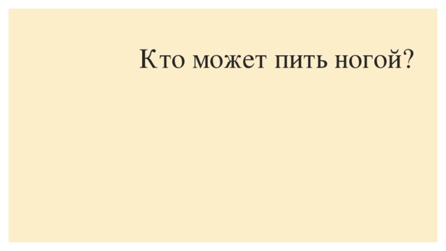 Кто может в. Кто может пить ногой. Кто пьет ногой. Кто может пить ногой из животных. Кто пьёт ногой ответ.