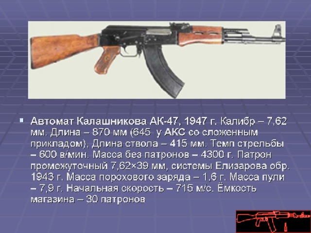 Презентация про ак 47