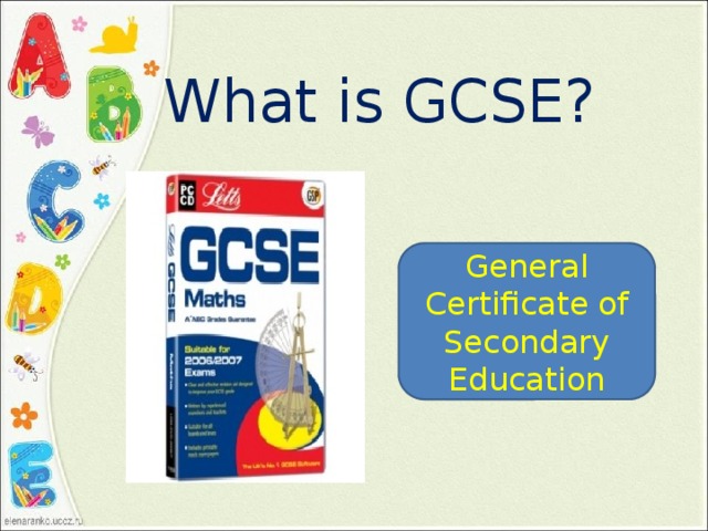 What is GCSE? General Certificate of Secondary Education 