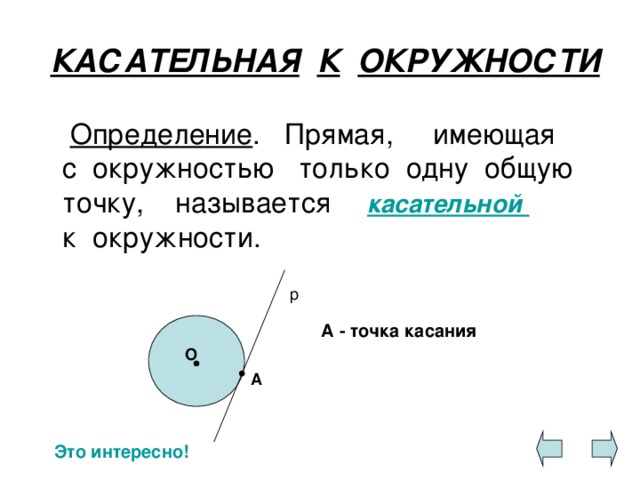 Касательной называется