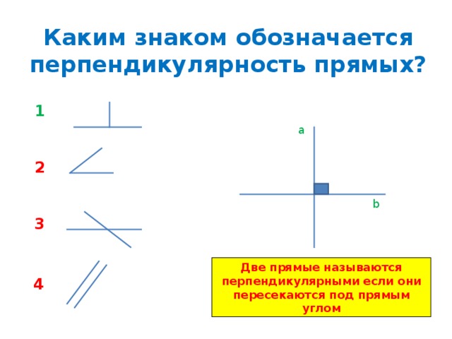 Какие прямые называются перпендикулярными