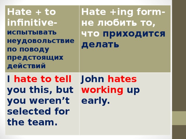 To infinitive or ing form правило презентация