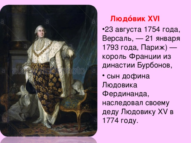 Краткие 16. Людовик XVI Король. Людовик XVI годы правления.