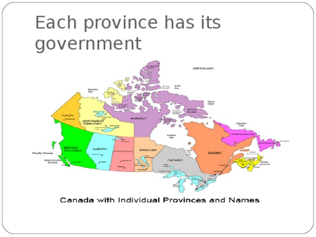 Each province has its government 