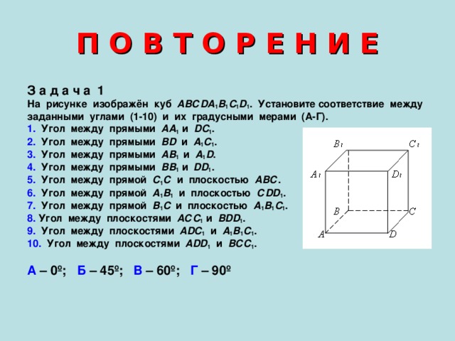 На рисунке изображен куб заполните пропуски