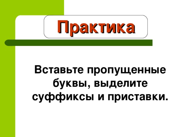 Вставьте пропущенные буквы выделите суффиксы