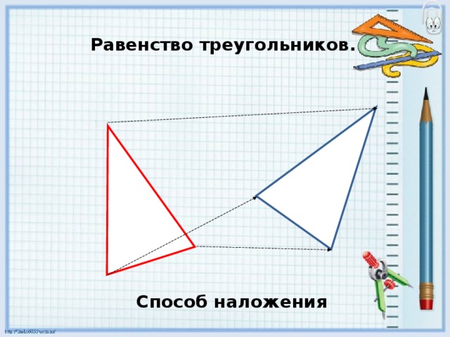 Равенство треугольников. Способ наложения