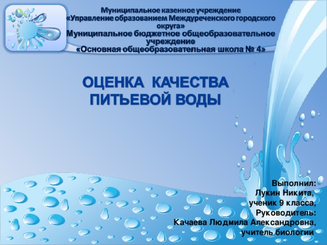 Выполнил: Лукин Никита, ученик 9 класса, Руководитель: Качаева Людмила Александровна, учитель биологии  