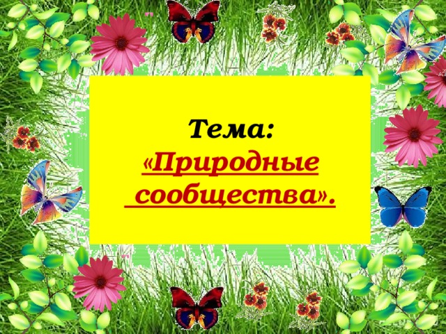 Природные сообщества 5 класс биология презентация пономарева