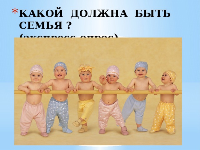 КАКОЙ ДОЛЖНА БЫТЬ СЕМЬЯ ?  (экспресс-опрос)