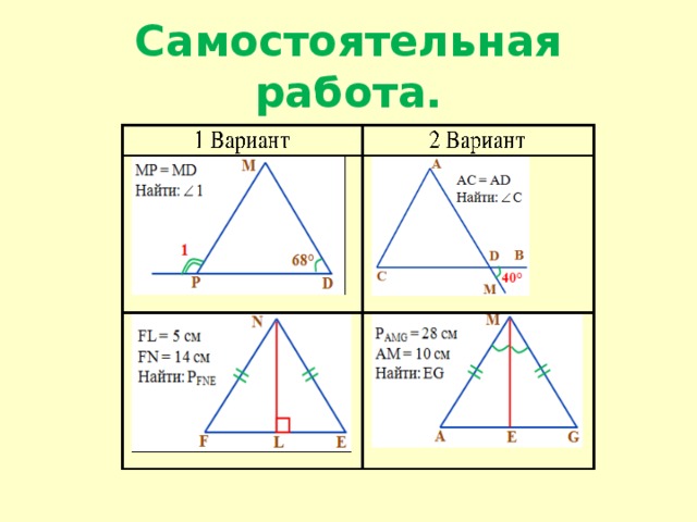 Самостоятельная работа. 