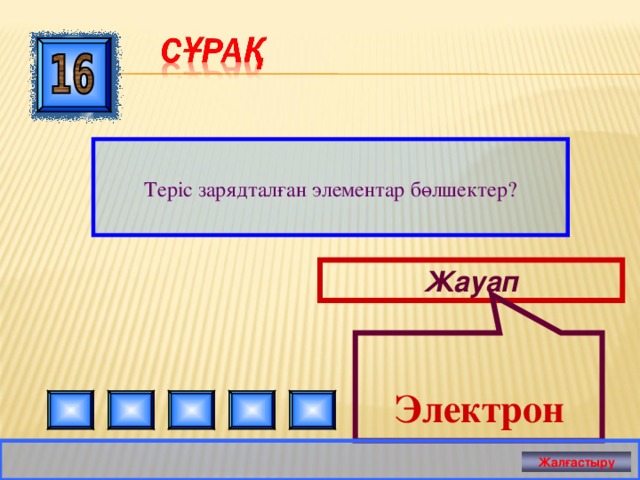  Электрон Теріс зарядталған элементар бөлшектер? Жауап Жалғастыру 