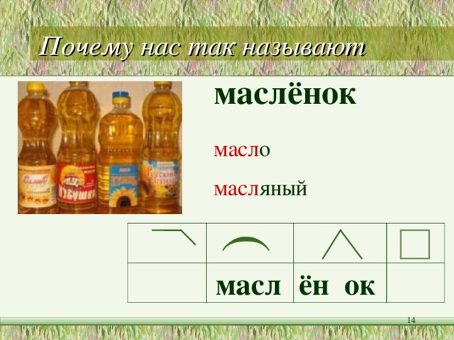 Корень в слове масло