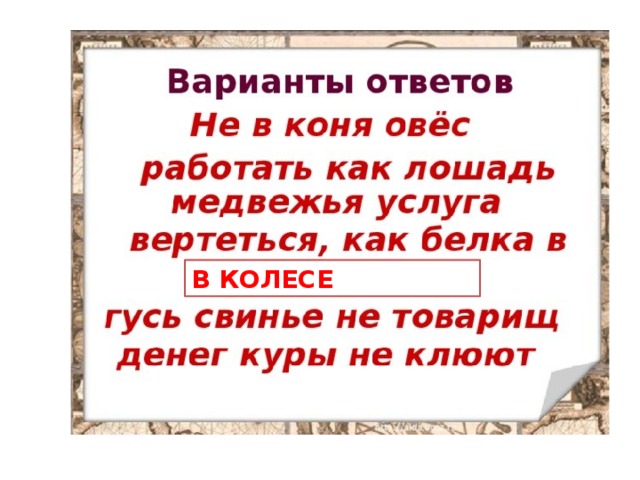 В КОЛЕСЕ КОЛЕСЕ 