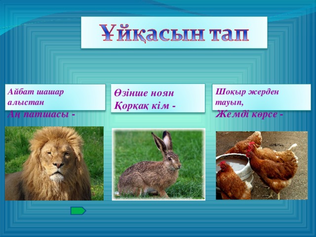 Айбат шашар алыстан Аң патшасы - Өзінше ноян Қорқақ кім - Шоқыр жерден тауып, Жемді көрсе -