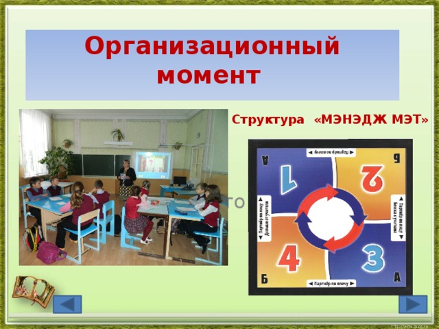    Организационный момент    Структура  «МЭНЭДЖ МЭТ» фото 