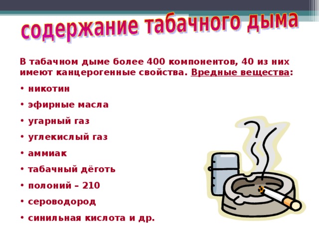 вещества в табачном дыме