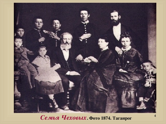                                                                                           Семья Чеховых . Фото 1874. Таганрог  