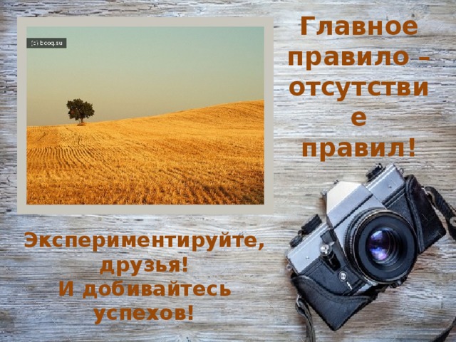 Главное правило – отсутствие правил! Экспериментируйте, друзья! И добивайтесь успехов! 