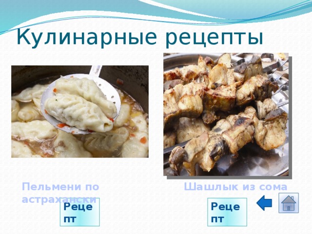 Кулинарные рецепты Шашлык из сома Пельмени по астрахански Рецепт Рецепт 