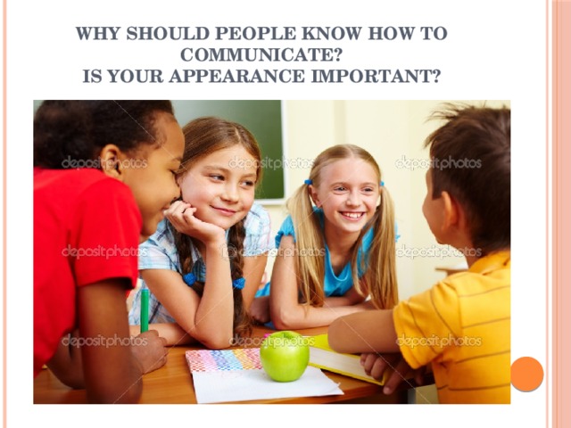 Why should people know how to communicate?  Is your appearance important? 