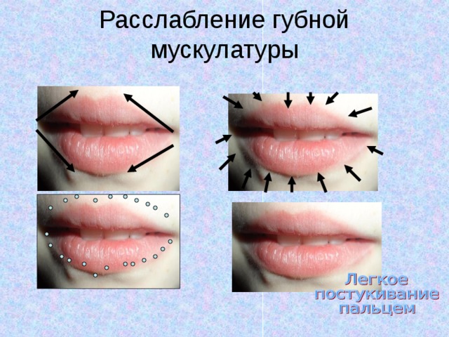 Расслабление губной мускулатуры 
