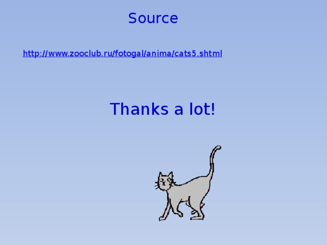 Source http:// www.zooclub.ru/fotogal/anima/cats5.shtml Thanks a lot! 