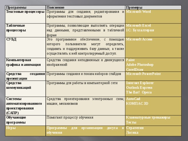 Программа пояснение пример