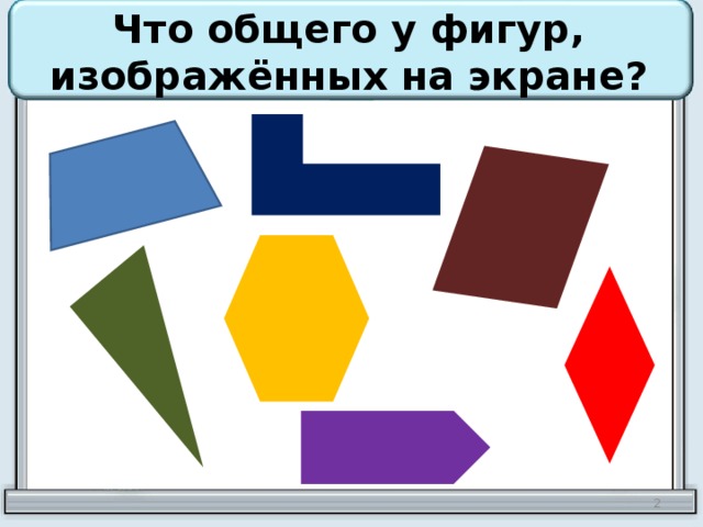 Что общего у фигур, изображённых на экране?  