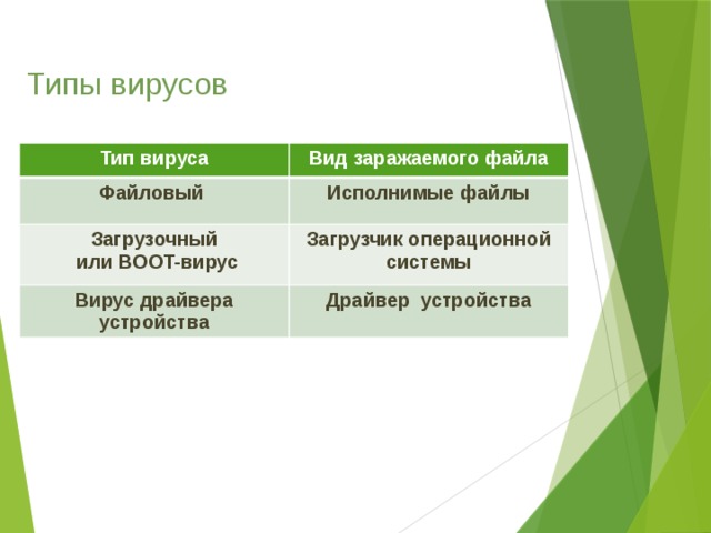 Кроссворд типы компьютерных вирусов