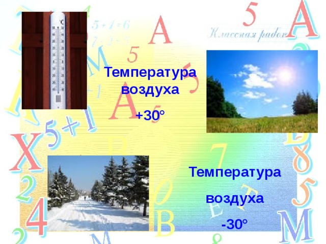 Температура воздуха +30° Температура  воздуха -30° 