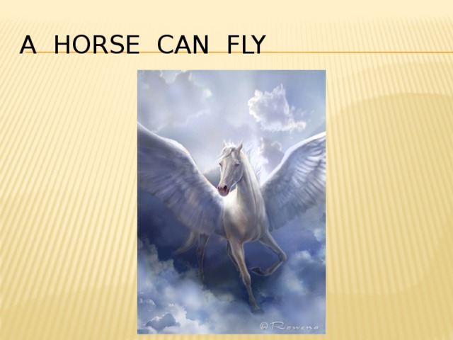 A horse can fly 