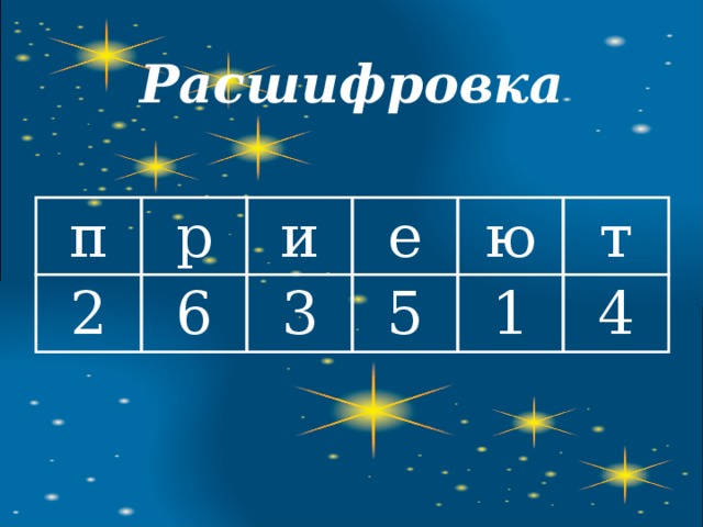 Расшифровка п р 2 6 и е 3 5 ю т 1 4 