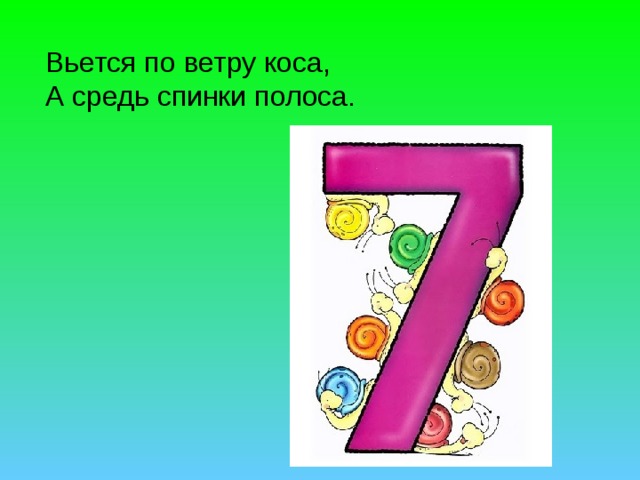  Вьется по ветру коса,  А средь спинки полоса. 