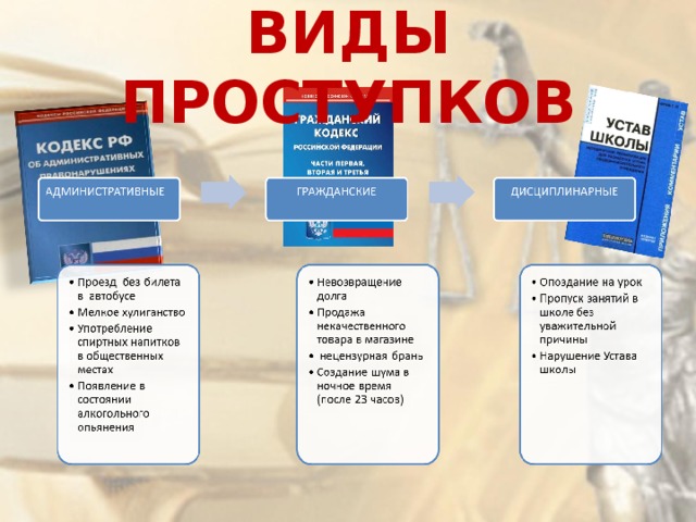 ВИДЫ ПРОСТУПКОВ