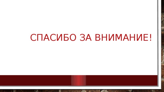 СПАСИБО ЗА ВНИМАНИЕ!