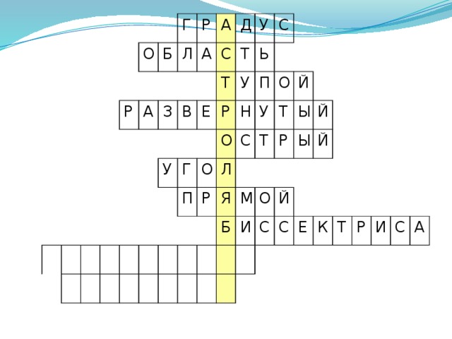 О Г Р Б А Р Л А З А Д С В Т Е Т У У Р Г У С Ь О О Н П П С Л У О Р Т Я Й Т Ы Б Р М И Й Ы О Й Й С С Е К Т Р И С А Проверка кроссворда 