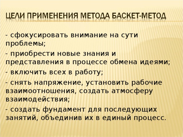 Баскет метод презентация