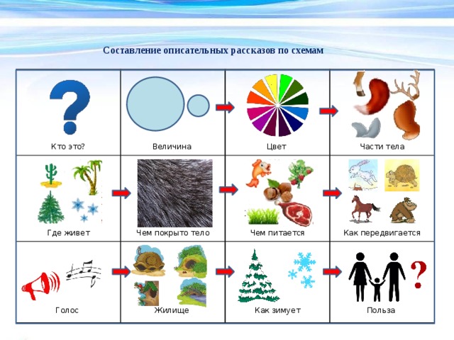 Схема для составления описательного рассказа
