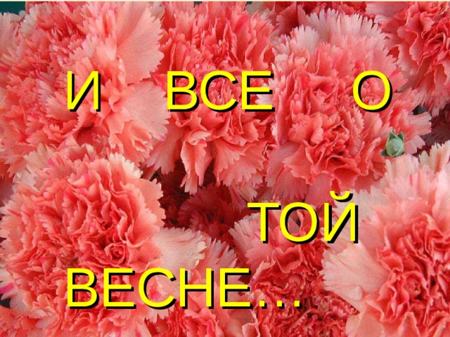 И ВСЕ О  ТОЙ ВЕСНЕ… 