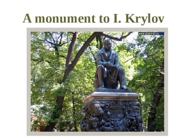 A monument to I. Krylov 