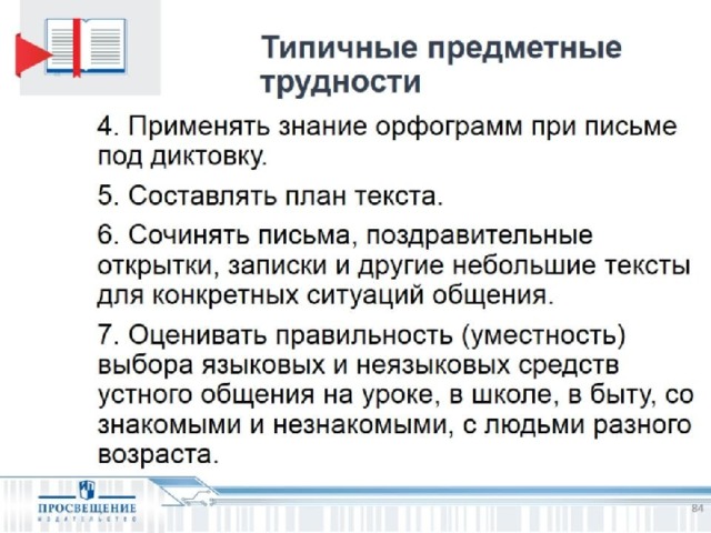 Типичные предметные трудности 