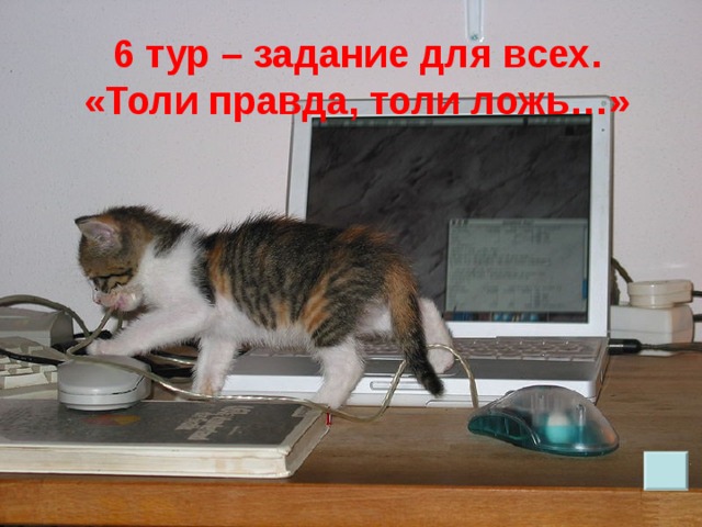 6 тур – задание для всех.  «Толи правда, толи ложь…» 