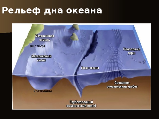 Рельеф дна океана (шельф) котловина 