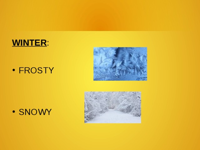 WINTER : FROSTY SNOWY 